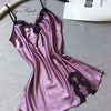 Image of Women Nightdress Sexy mini dress Soft Comfortable Satin Lace