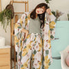 Image of Autumn Ladies Pajama Set Cotton Satin 4Pcs Set