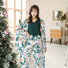 Image of Autumn Ladies Pajama Set Cotton Satin 4Pcs Set