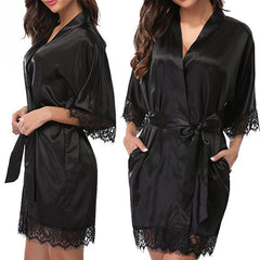 Ladies Sexy belt Silk Satin Night Dress Sleeveless