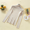 Image of Women Turtleneck Casual Pure Cashmere Pullover Autumn Winter Solid Long Sleeve