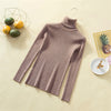 Image of Women Turtleneck Casual Pure Cashmere Pullover Autumn Winter Solid Long Sleeve