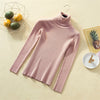 Image of Women Turtleneck Casual Pure Cashmere Pullover Autumn Winter Solid Long Sleeve