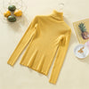 Image of Women Turtleneck Casual Pure Cashmere Pullover Autumn Winter Solid Long Sleeve