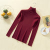 Image of Women Turtleneck Casual Pure Cashmere Pullover Autumn Winter Solid Long Sleeve