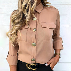 Blouse Blusa Feminina Women Shirts With Pocket