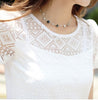 Image of New Women Clothing Chiffon Blouse Lace Crochet Female Korean Shirts