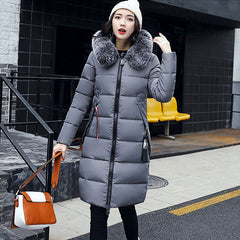 Winter Hooded Thicken Down Coat Women Long Warm Slim Down Jackets Vogue