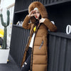 Image of Winter Hooded Thicken Down Coat Women Long Warm Slim Down Jackets Vogue