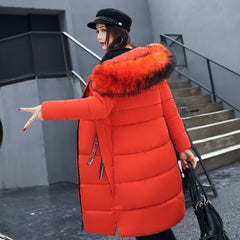 Winter Hooded Thicken Down Coat Women Long Warm Slim Down Jackets Vogue