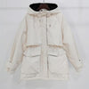 Image of Winter Jacket for Women Large Natural Fox Fur White Duck Down Coat