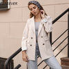 Image of Casual Double Breasted Women Jackets Notched Collar