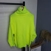 Image of Oversized Turtleneck Sweater Hot pink Mustard Color Loose Knitted Jersey