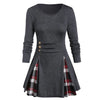 Image of Womail Shirt Women Autumn Winter Long Sleeve Tartan Tunic Pullover Tops