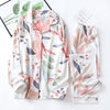 Image of Autumn New Ladies Pajamas Set Floral Printed Full Cotton Fresh Style Sleepwear