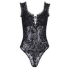 Image of InsGoth Sexy Lace Bodycon Bodysuit Women Gothic Streetwear Mesh Hollow Out Patchwork Sleeveless Bodysuit Female Black Body Party