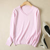 Image of JVEII Women Sweater Knitted Female Long Sleeve V-neck Cashmere Sweater And Pullover Female Autumn Winter Slim Jumpers Casual