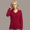 Image of JVEII Women Sweater Knitted Female Long Sleeve V-neck Cashmere Sweater And Pullover Female Autumn Winter Slim Jumpers Casual