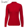 Image of Simplee Knitted jumper sweater women autumn winter Long sleeve top turtleneck female sweater ladies bestmatch pullover jumpers