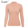 Image of Simplee Knitted jumper sweater women autumn winter Long sleeve top turtleneck female sweater ladies bestmatch pullover jumpers