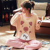 Image of JULY'S SONG Women Pajamas Set Spring Autumn New Thin Cartoon Printed Long Sleeve Cute Sleepwear Casual Homewear Female Pyjamas