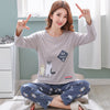 Image of JULY'S SONG Women Pajamas Set Spring Autumn New Thin Cartoon Printed Long Sleeve Cute Sleepwear Casual Homewear Female Pyjamas