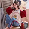 Image of JULY'S SONG Women Pajamas Set Spring Autumn New Thin Cartoon Printed Long Sleeve Cute Sleepwear Casual Homewear Female Pyjamas