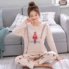 Image of Long Sleeve Top Long Pant Pajamas Set Woman Sleepwear