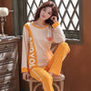 Image of Long Sleeve Top Long Pant Pajamas Set Woman Sleepwear