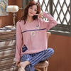 Image of Long Sleeve Top Long Pant Pajamas Set Woman Sleepwear