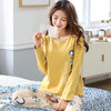 Image of Long Sleeve Top Long Pant Pajamas Set Woman Sleepwear