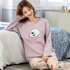 Image of Long Sleeve Top Long Pant Pajamas Set Woman Sleepwear