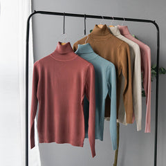 Cashmere Sweater Thin Basic Knitted Sweater Women Turtleneck Pullovers