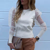 Image of New Women Mesh Sheer Blouse See-through Puff Long Sleeve Blouse