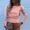 Image of New Women Mesh Sheer Blouse See-through Puff Long Sleeve Blouse