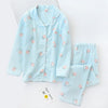 Image of 100% gauze cotton long sleeve casual sleepwear women