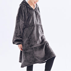 Winter Thick Comfy TV Blanket Sweatshirt Solid Warm Hooded Blanket