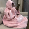 Image of Winter Thick Comfy TV Blanket Sweatshirt Solid Warm Hooded Blanket