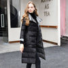 Image of Stand Collar White Duck Down Inner Women Light Long Jacket Coat Women Coat