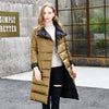 Image of Stand Collar White Duck Down Inner Women Light Long Jacket Coat Women Coat