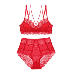 Varsbaby Sexy Lace Red Color Christmas Underwear New Year Bra Set For Women