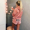 Image of Women Coral Velvet Pajamas Set for Autumn and Winter