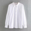 Image of Women Long Sleeves Cotton Blouse Pleated Design