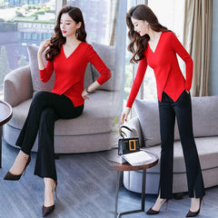 Temperament suit women's 2018 new autumn knit long sleeve slimming jacket