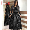 Image of Elegant Spring Autumn Women Dress 2019 Casual Bohmia Flower Print Maxi Dresses Fashion Hollow Out Tunic Vestidos Dress Plus Size