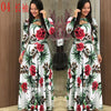 Image of Elegant Spring Autumn Women Dress 2019 Casual Bohmia Flower Print Maxi Dresses Fashion Hollow Out Tunic Vestidos Dress Plus Size