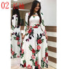 Image of Elegant Spring Autumn Women Dress 2019 Casual Bohmia Flower Print Maxi Dresses Fashion Hollow Out Tunic Vestidos Dress Plus Size