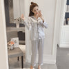 Image of Women Silk Pajama Sets Satin Pyjama Sleepwear Long Sleeve