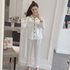 Image of Women Silk Pajama Sets Satin Pyjama Sleepwear Long Sleeve