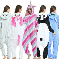 Unisex Adults Animal Pajamas Anime Onesie Stitch Unicorn Panda Bear